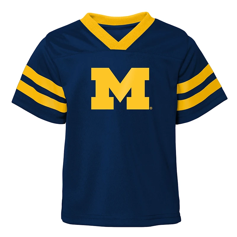 Youth Outerstuff Navy Michigan Wolverines Red Zone Two-Piece V-Neck Top and Pants Set