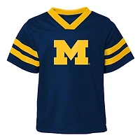 Youth Outerstuff Navy Michigan Wolverines Red Zone Two-Piece V-Neck Top and Pants Set