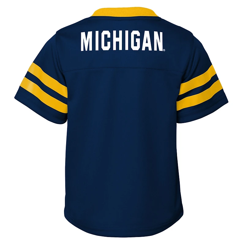 Youth Outerstuff Navy Michigan Wolverines Red Zone Two-Piece V-Neck Top and Pants Set
