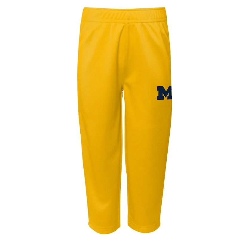 Youth Outerstuff Navy Michigan Wolverines Red Zone Two-Piece V-Neck Top and Pants Set