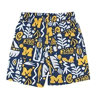 Youth Wes & Willy  Navy Michigan Wolverines Allover Print Swim Shorts