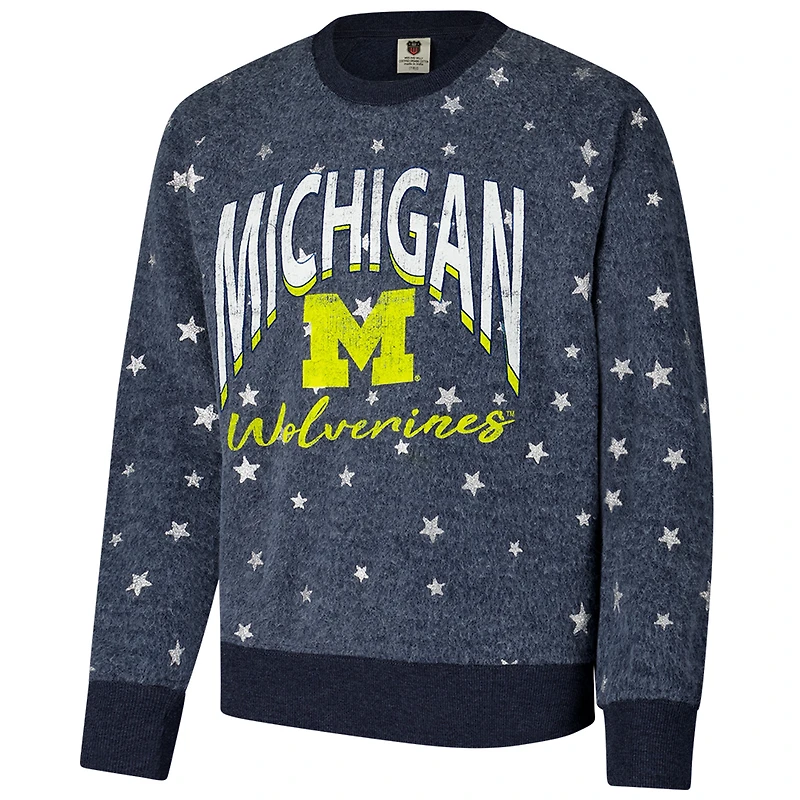 V110838 Mich Youth W&W Shimmer Star Reverse Fleece Crew SWTYTHCRW 642MIC382 #3