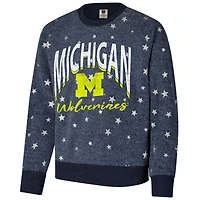V110838 Mich Youth W&W Shimmer Star Reverse Fleece Crew SWTYTHCRW 642MIC382 #3