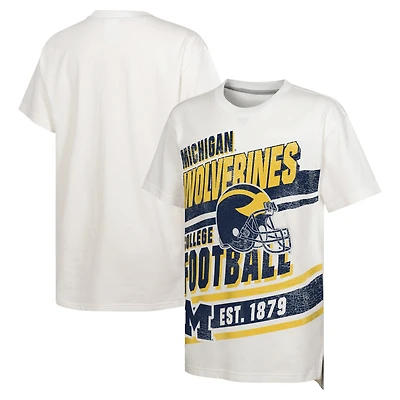 Youth White Michigan Wolverines Let's Get Loud Oversized T-Shirt