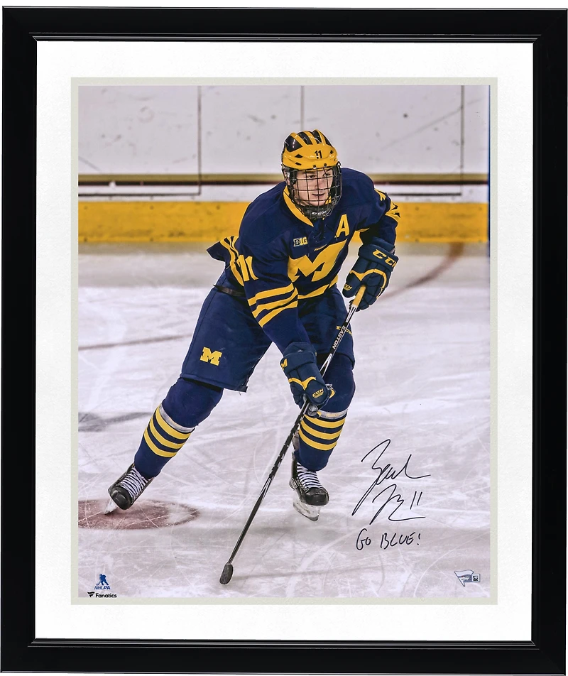 Zach Hyman Michigan Wolverines Autographed 16" x 20" Skating Photograph with "Go Blue!" Inscription