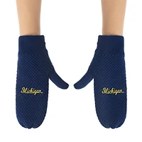 ZooZatz Michigan Wolverines Knit Bow Headband & Mittens Bundle