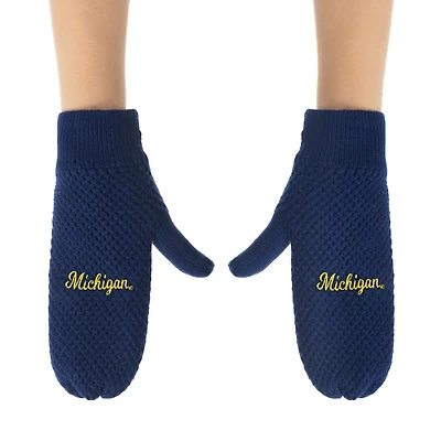 ZooZatz Michigan Wolverines Knit Bow Headband & Mittens Bundle