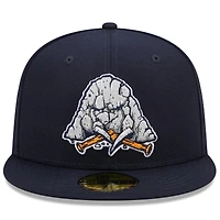 Men's New Era Navy Midland Rockhounds Marvel x Minor League 59FIFTY Fitted Hat
