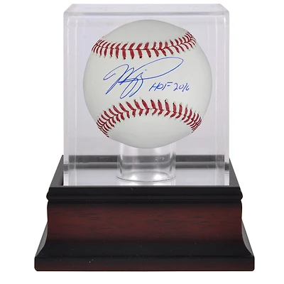 Mike Piazza New York Mets Autographed Baseball with "HOF 2016" Inscription and Mahogany Baseball Display Case
