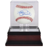 Mike Schmidt Philadelphia Phillies Autographed Baseball and Mahogany Baseball Display Case
