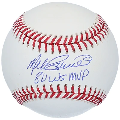 Baseball autographié par Mike Schmidt des Philadelphia Phillies avec l'inscription « 80 WS MVP »