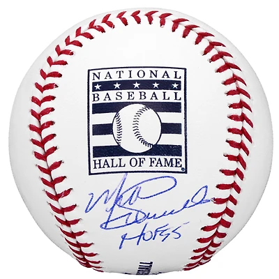 Logo autographié du Temple de la renommée des Phillies de Philadelphie par Mike Schmidt avec l'inscription « HOF 95 »