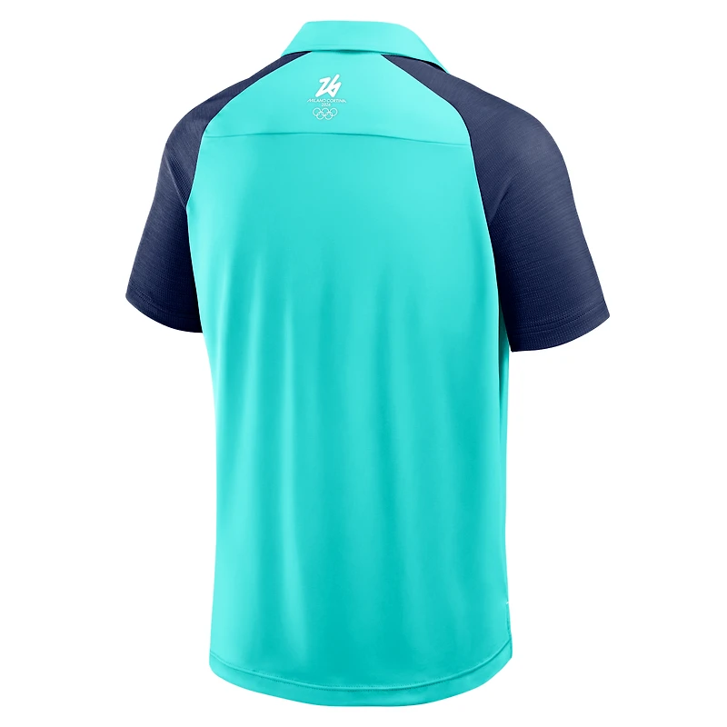 Men's Fanatics Aqua Milano Cortina 2026 Winter Olympics Defender Polo