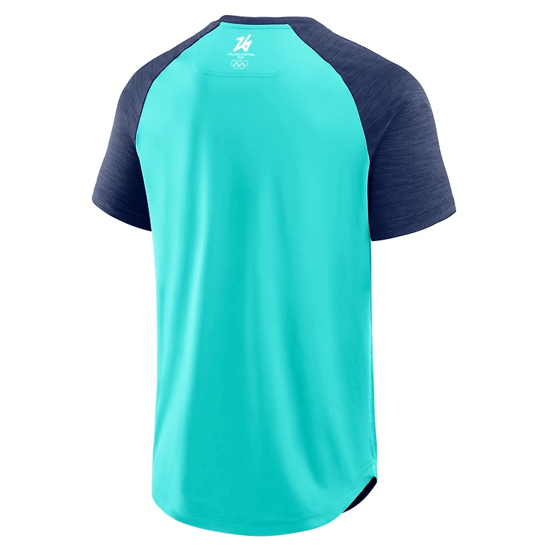 T-shirt homme Fanatics Aqua Milano Cortina Défenseur Jeux Olympiques d'hiver 2026