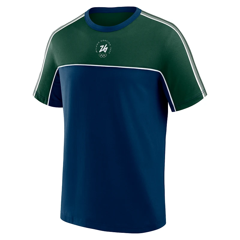 Men's Fanatics Blue/Green Milano Cortina 2026 Winter Olympics Circular Retro T-Shirt