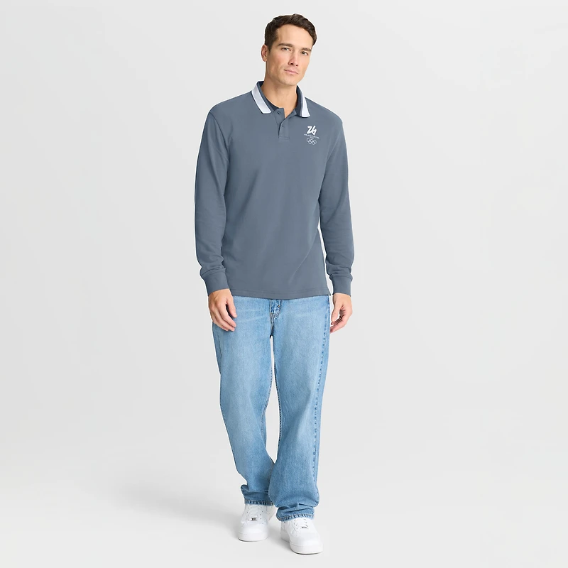 Men's Fanatics Milano Cortina 2026 Winter Olympics Tipped Long Sleeve Polo