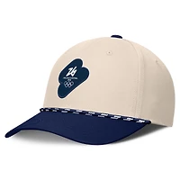 Casquette Fanatics crème/marine Milano Cortina Jeux olympiques d'hiver 2026 pour homme, ajustable par geste