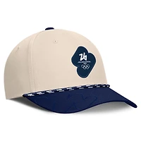 Casquette Fanatics crème/marine Milano Cortina Jeux olympiques d'hiver 2026 pour homme, ajustable par geste