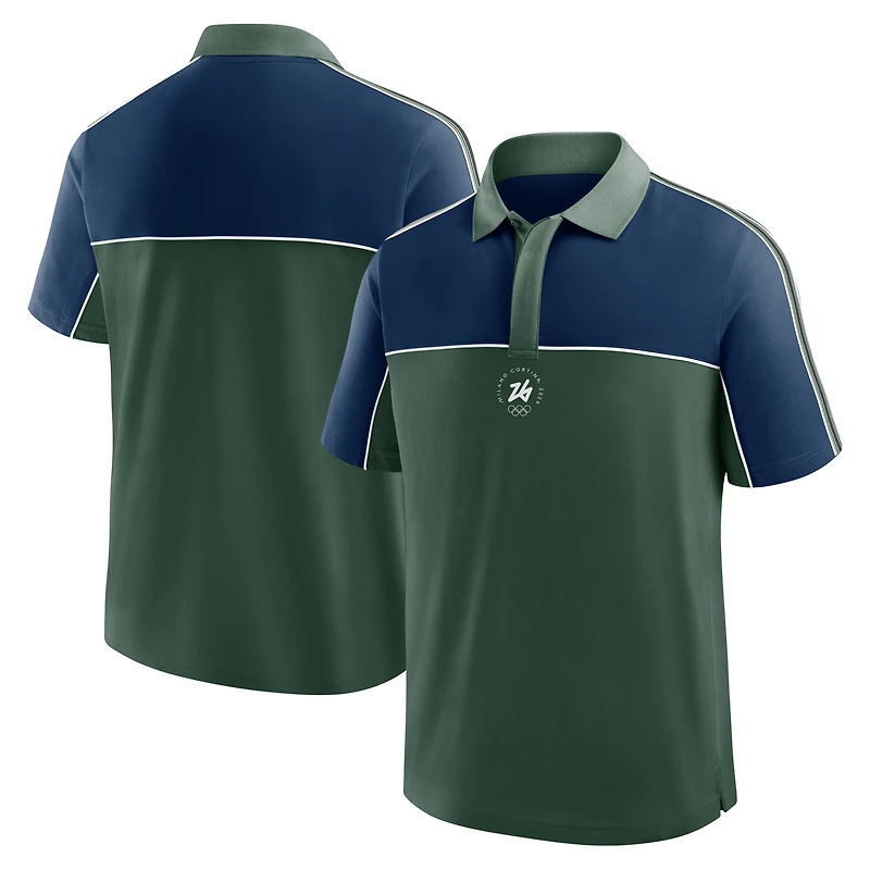 Men's Fanatics Green/Blue Milano Cortina 2026 Winter Olympics Circular Retro Polo