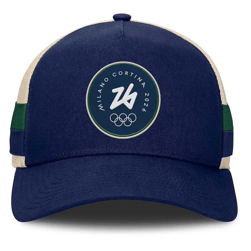 Men's Fanatics Navy/Cream Milano Cortina 2026 Winter Olympics Prestige A-Frame Adjustable Hat