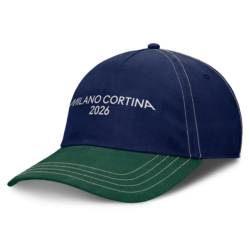 Men's Fanatics Navy/Dark Green Milano Cortina 2026 Winter Olympics Friction Adjustable Hat