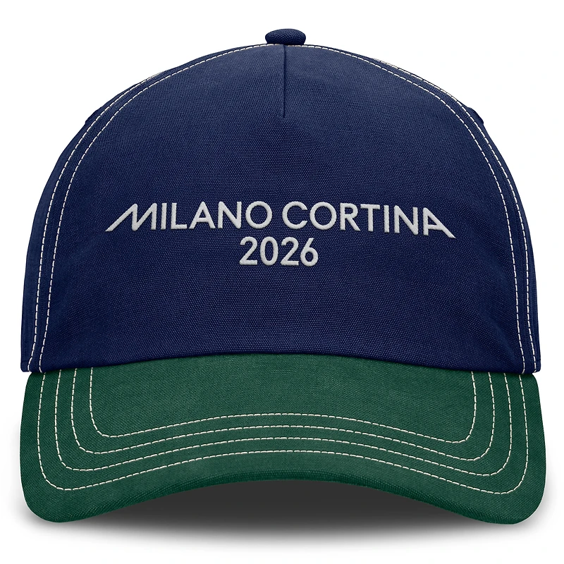 Men's Fanatics Navy/Dark Green Milano Cortina 2026 Winter Olympics Friction Adjustable Hat