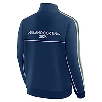 Men's Fanatics Navy Milano Cortina 2026 Winter Olympics Circular Signature Tri-Blend Full-Zip Track Jacket
