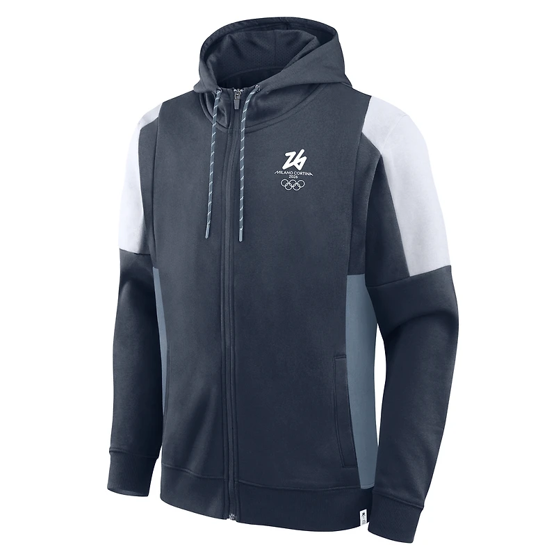 Men's Fanatics Navy Milano Cortina 2026 Winter Olympics Full-Zip Hoodie