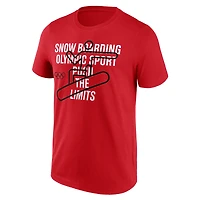 Men's Fanatics Red Milano Cortina 2026 Winter Olympics Snow Boarding Pictogram Graphic T-Shirt