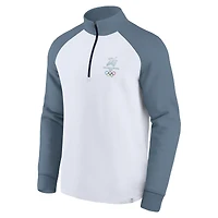 Veste Fanatics blanche à manches raglan et fermeture éclair quart de tour pour homme, motif Jeux olympiques d'hiver Milano Cortina 2026