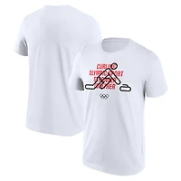Men's Fanatics White Milano Cortina 2026 Winter Olympics Curling Pictogram Graphic T-Shirt