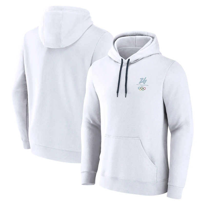 Men's Fanatics White Milano Cortina 2026 Winter Olympics Fleece Pullover Hoodie