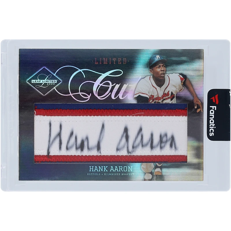 Hank Aaron Milwaukee Braves Autographed 2005 Leaf Limited Limited Cuts #LC-2 #11/44 Card