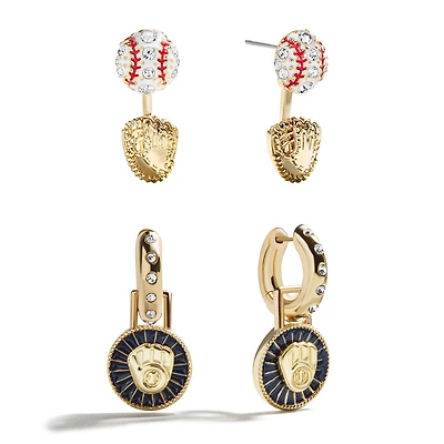 BaubleBar Milwaukee Brewers Hoop Earring Set