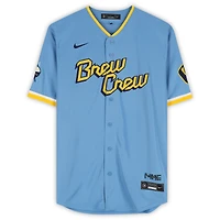 Brandon Sproat Milwaukee Brewers Autographed Light Blue Nike City Connect Limited Jersey