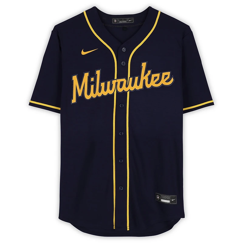 Brandon Sproat Milwaukee Brewers Autographed Navy Nike Replica Jersey