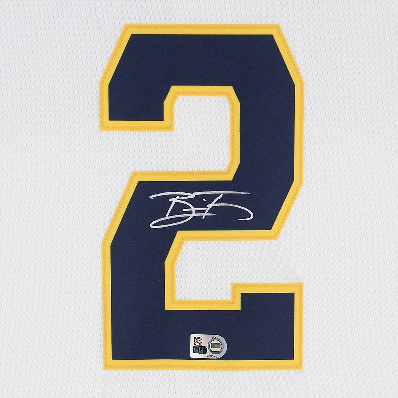 Brice Turang Milwaukee Brewers Autographed Cream Nike Replica Jersey