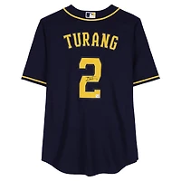 Brice Turang Milwaukee Brewers Autographed Navy Nike Replica Jersey
