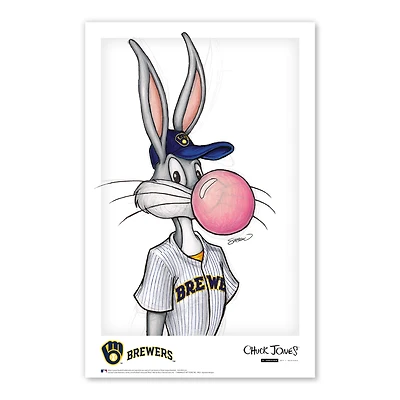 Bugs Bunny Milwaukee Brewers 11"x 17" Looney Tunes affiche imprimée