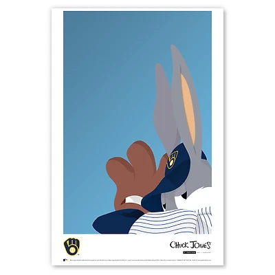 Bugs Bunny Milwaukee Brewers 11"x 17" minimaliste Looney Tunes affiche imprimée