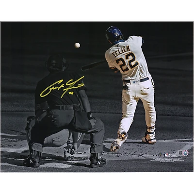 Photographie autographiée de Christian Yelich des Milwaukee Brewers