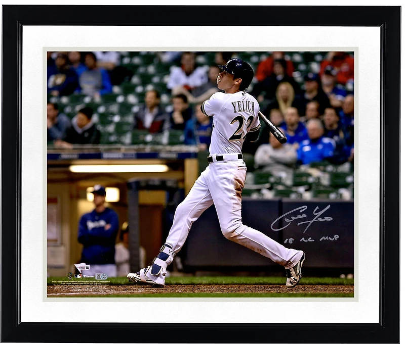 Christian Yelich Milwaukee Brewers Autographed 16" x 20" Horizontal Swinging Photograph with "18 NL MVP" Inscription