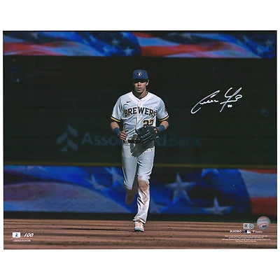 Christian Yelich Milwaukee Brewers Autographed 16'' x 20'' Walking Onto Field Photograph - Limited Edition of 100