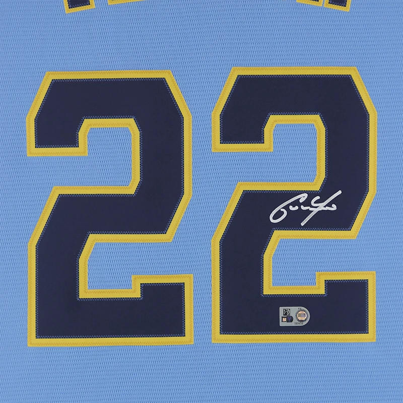 Christian Yelich Milwaukee Brewers Autographed Light Blue Nike City Connect Jersey