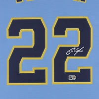 Christian Yelich Milwaukee Brewers Autographed Light Blue Nike City Connect Jersey