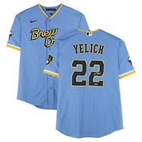 Christian Yelich Milwaukee Brewers Autographed Light Blue Nike City Connect Jersey