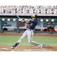 Christian Yelich Milwaukee Brewers Unsigned Hitting Photograph