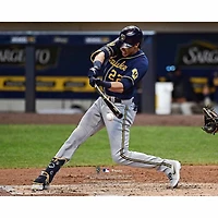 Christian Yelich Milwaukee Brewers Unsigned Hitting Photograph