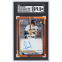 Filippo Di Turri Milwaukee Brewers Autographed 2024 Bowman Orange Refractor Chrome Prospect #CPA-FDI #9/25 SGC Authenticated 9.5/10 Card