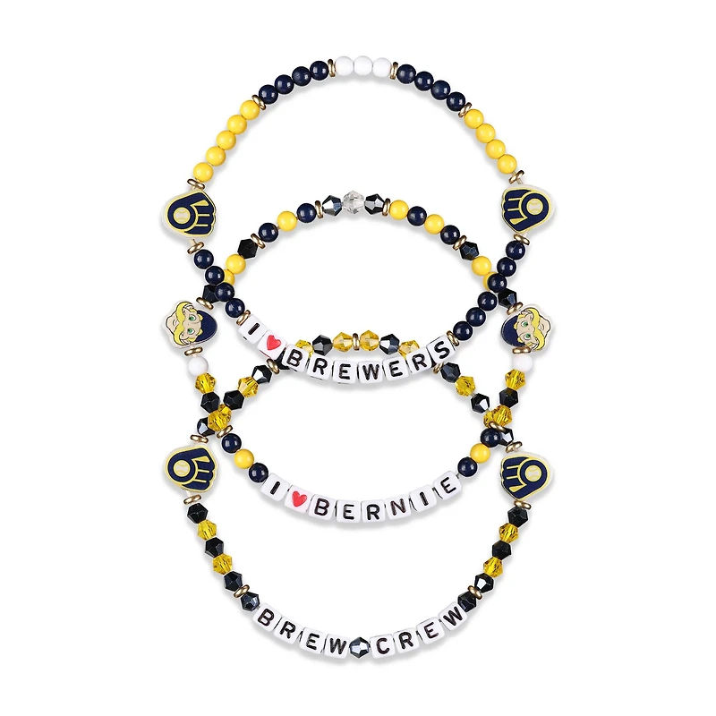 FOCO Milwaukee Brewers 3-Pack Friendship Bracelet Set